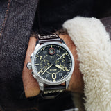 Pilot Watch - AVI-8 Spitfire Lock Midnight Oak Chrono Watch AV-4089-01