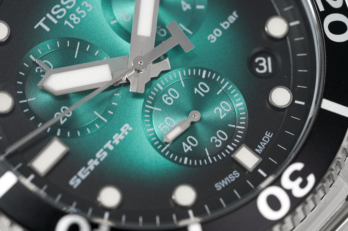 Tissot Chronograph Men's Watch SEASTAR 1000 Green T1204171109101 - Designer Watch Store