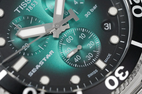 Tissot Chronograph Men's Watch SEASTAR 1000 Green T1204171109101 - Designer Watch Store