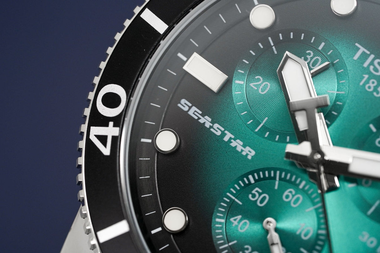 Tissot Chronograph Men's Watch SEASTAR 1000 Green T1204171109101 - Designer Watch Store