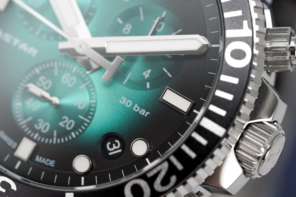 Tissot Chronograph Men's Watch SEASTAR 1000 Green T1204171109101 - Designer Watch Store