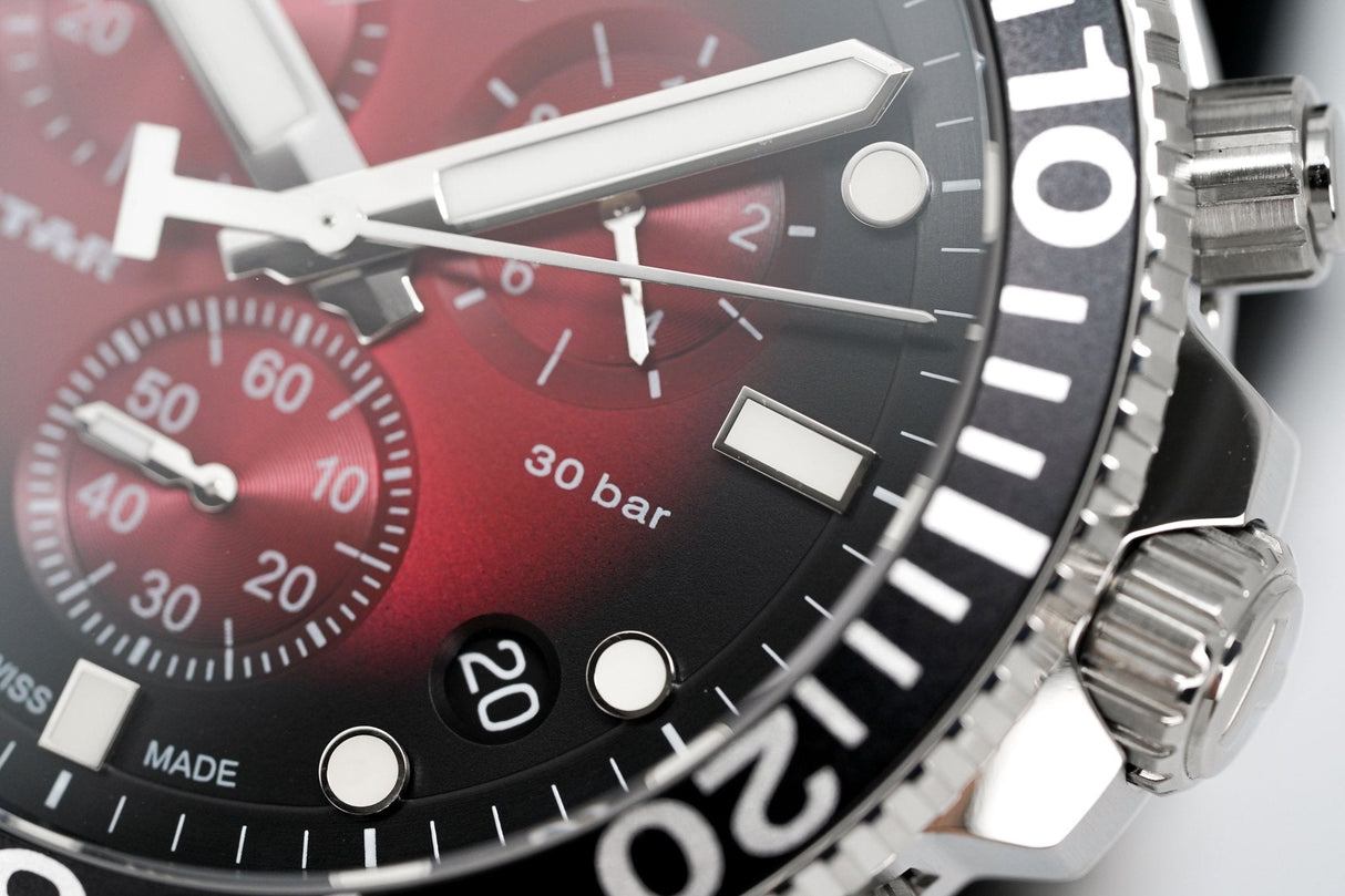 Tissot Chronograph Watch SEASTAR 1000 Red Rubber T1204171742100 - Designer Watch Store