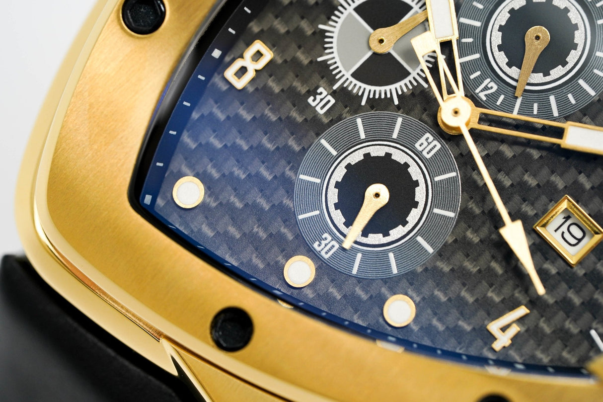 Tonino Lamborghini Men's Chronograph Watch Spyder Horizontal Yellow Gold T20SH-B - Designer Watch Store