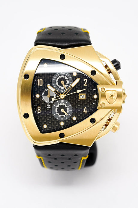 Tonino Lamborghini Men's Chronograph Watch Spyder Horizontal Yellow Gold T20SH-B - Designer Watch Store