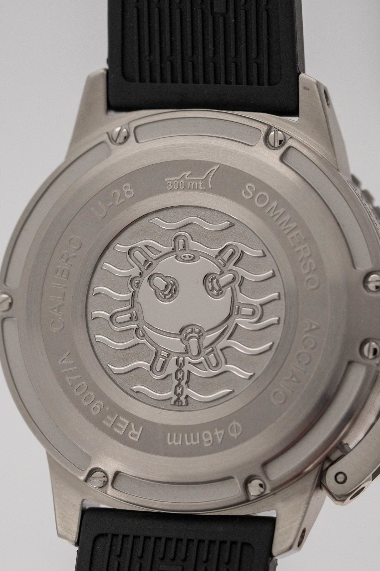 U-Boat Sommerso Diver Black Silicone Strap - Designer Watch Store