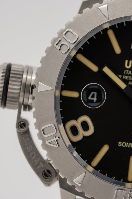 U-Boat Sommerso Diver Black Silicone Strap - Designer Watch Store
