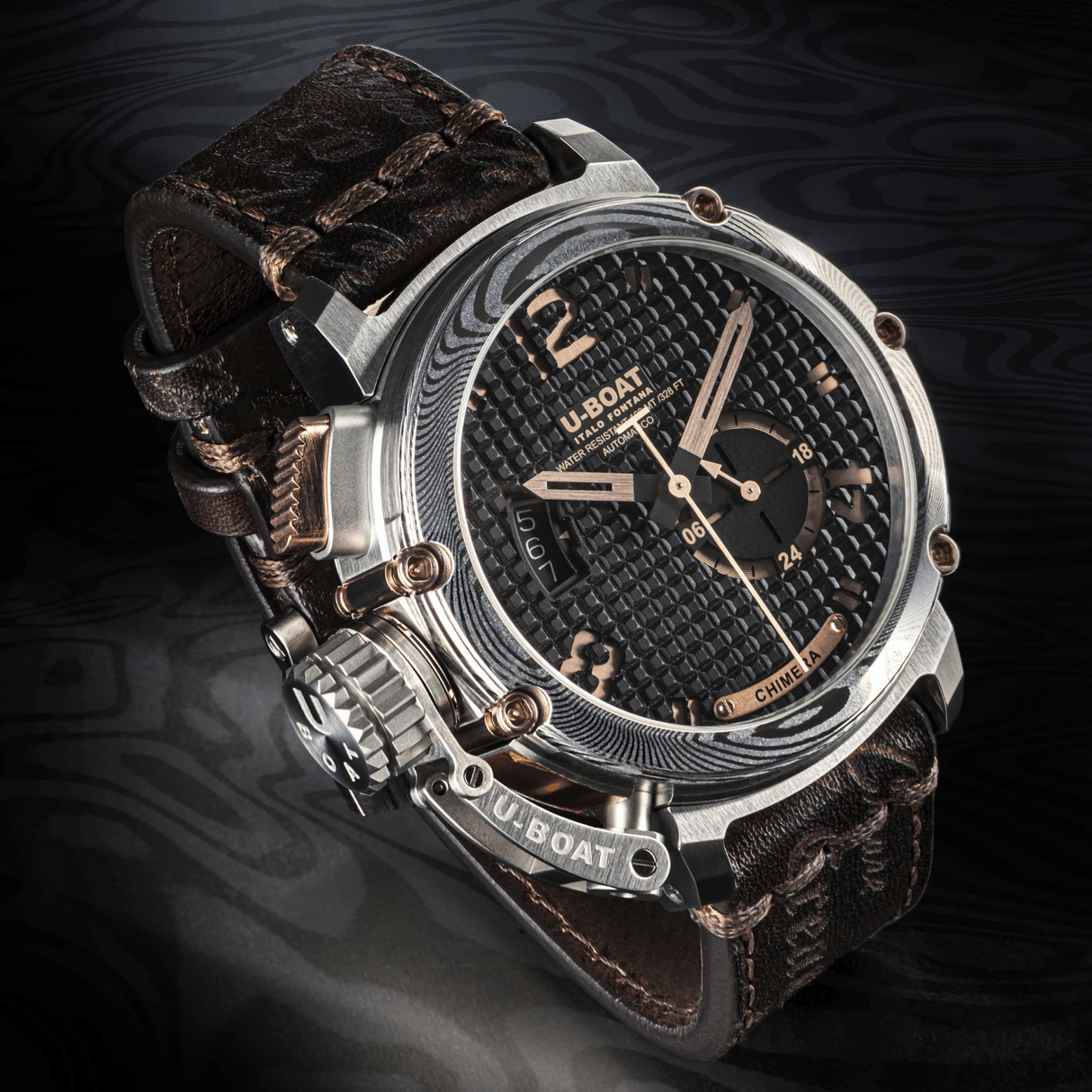 U-Boat Men’s Watch 46mm Chimera Damascus Bronze Black