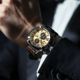 U-Boat Men’s Watch 45mm Classico Tungsten Chronograph Beige Brown