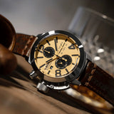 U-Boat Men’s Watch 45mm Classico Tungsten Chronograph Beige Brown