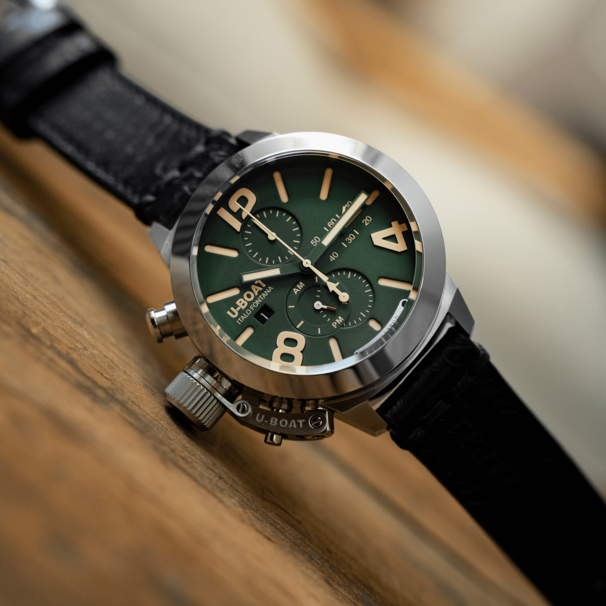 U-Boat Men’s Watch 45mm Classico Tungsten Chronograph Green