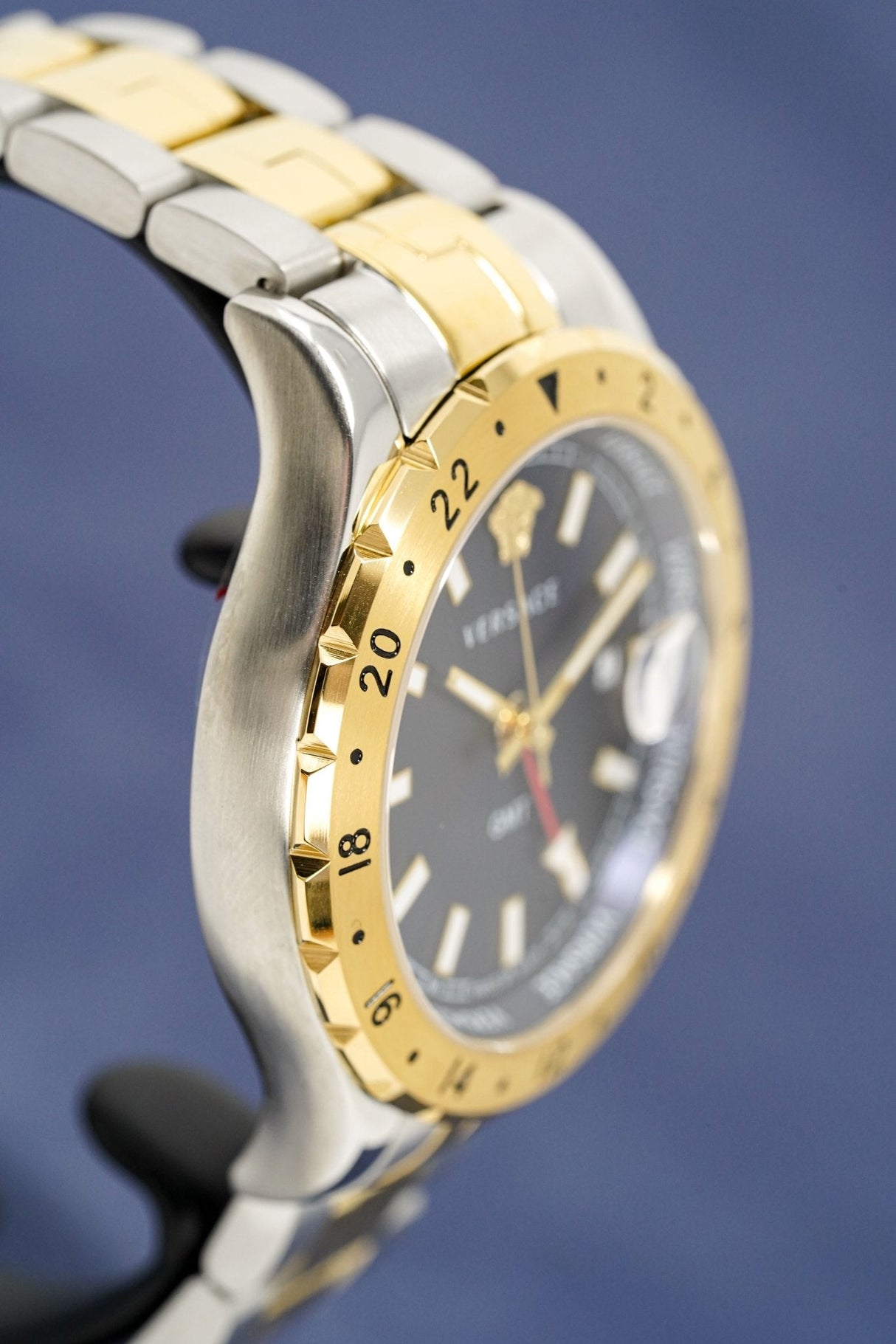 Versace Men's Watch Hellenyium GMT Two-Tone Blue V11060017 - Designer Watch Store