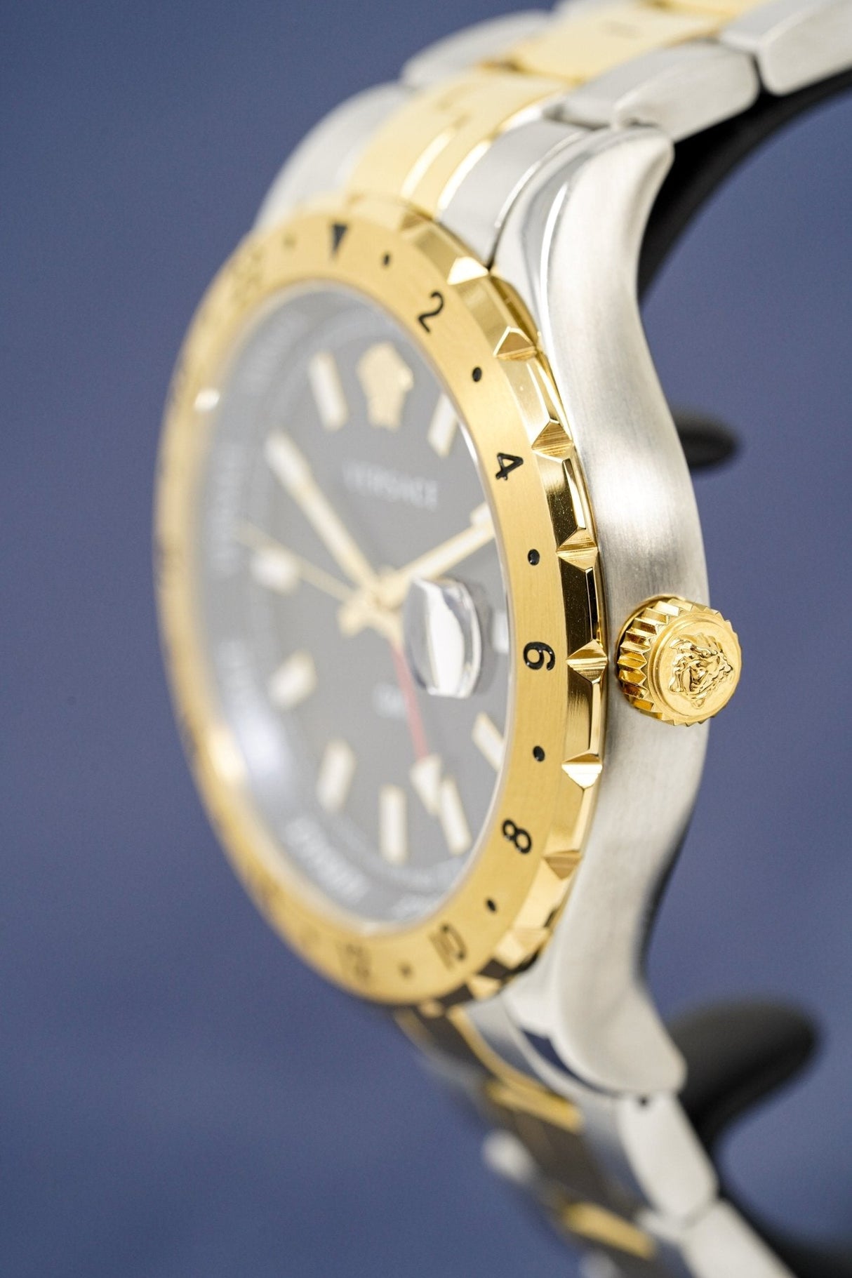 Versace Men's Watch Hellenyium GMT Two-Tone Blue V11060017 - Designer Watch Store