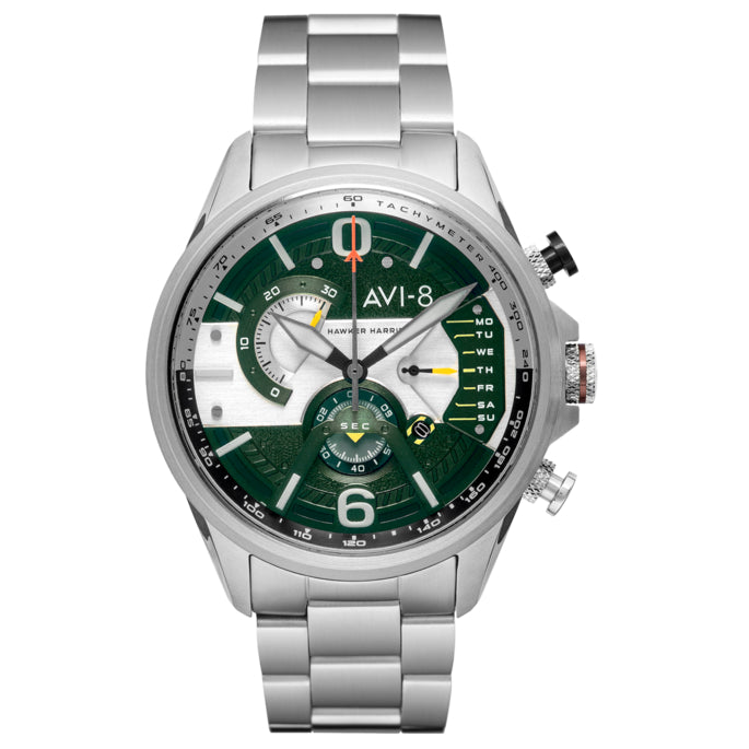Watches - AVI-8 Men's Green Hawker Hunter Chronograph Watch AV-4056-11