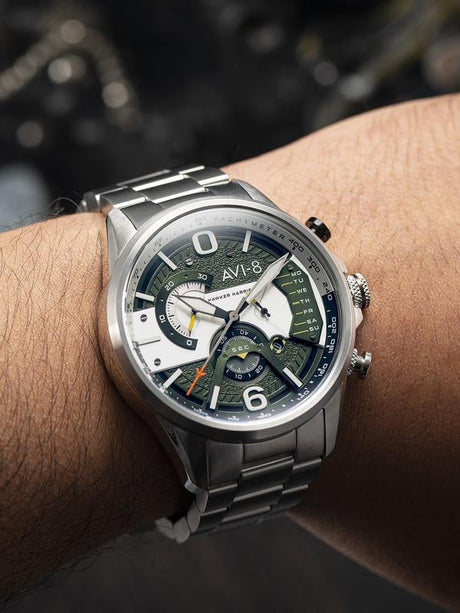 Watches - AVI-8 Men's Green Hawker Hunter Chronograph Watch AV-4056-11