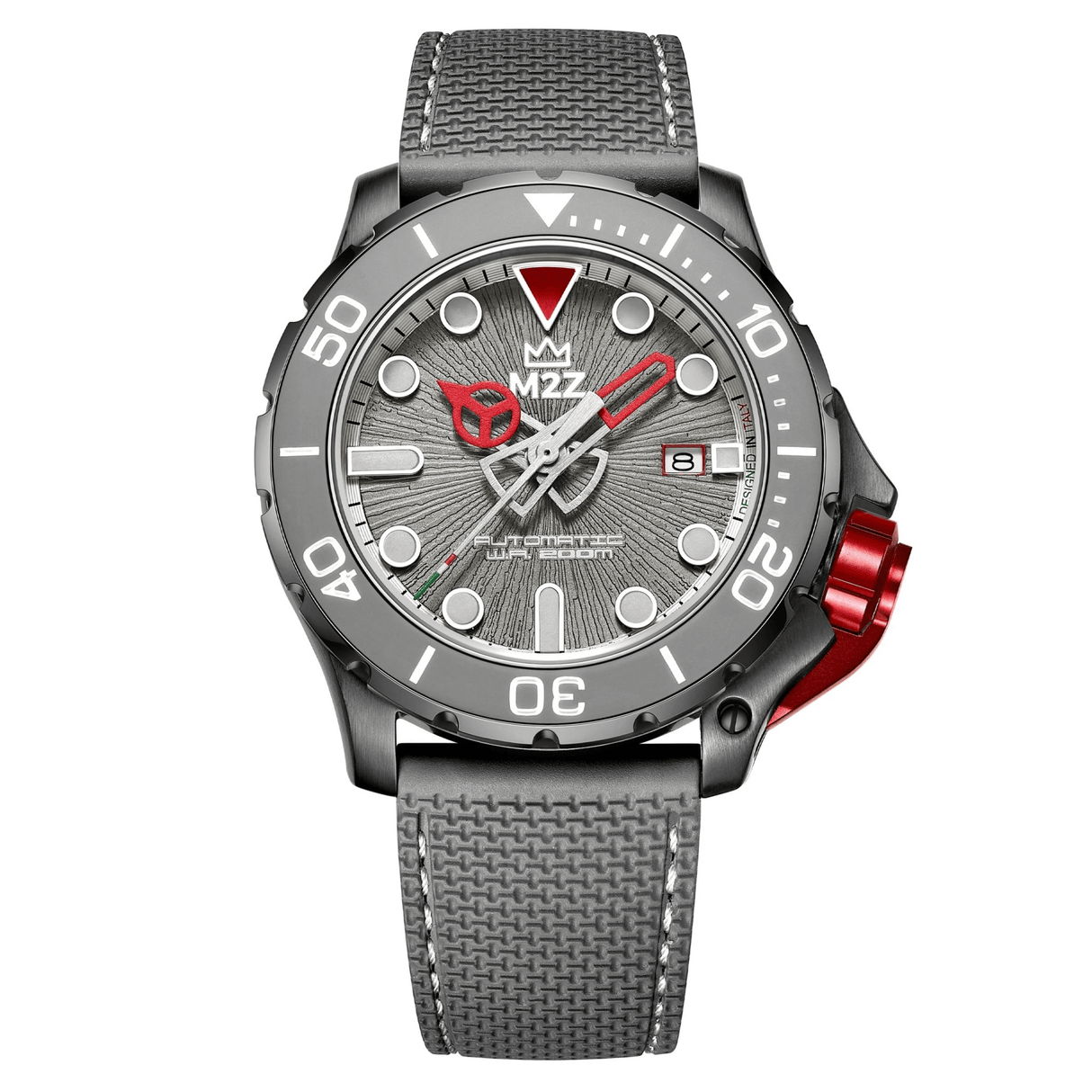 M2Z Men's Watch Diver 200 Grey IP Gun 200-004