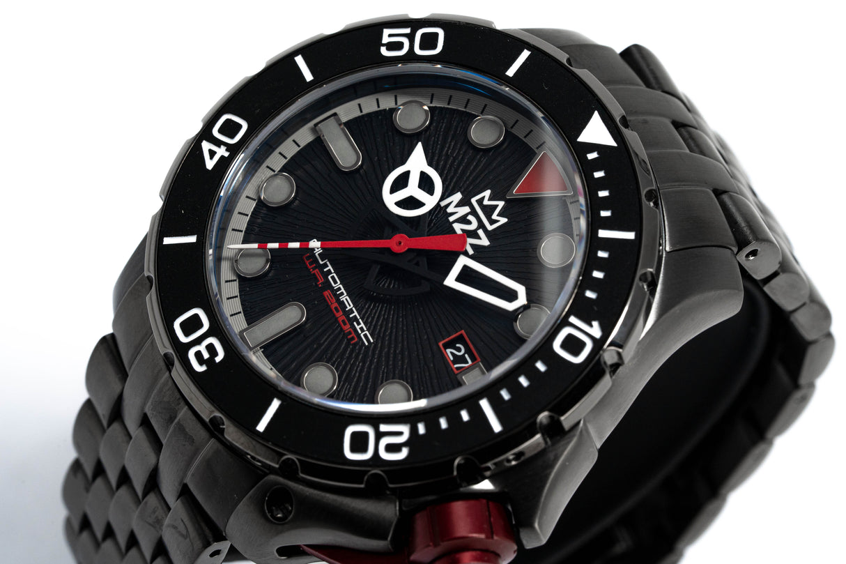 M2Z Men's Watch Diver 200 Plated Bracelet Black 200-005X