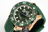 M2Z Men's Watch Diver 200 Green/Rose Gold 200-010
