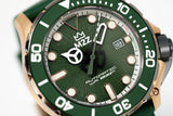 M2Z Men's Watch Diver 200 Green/Rose Gold 200-010