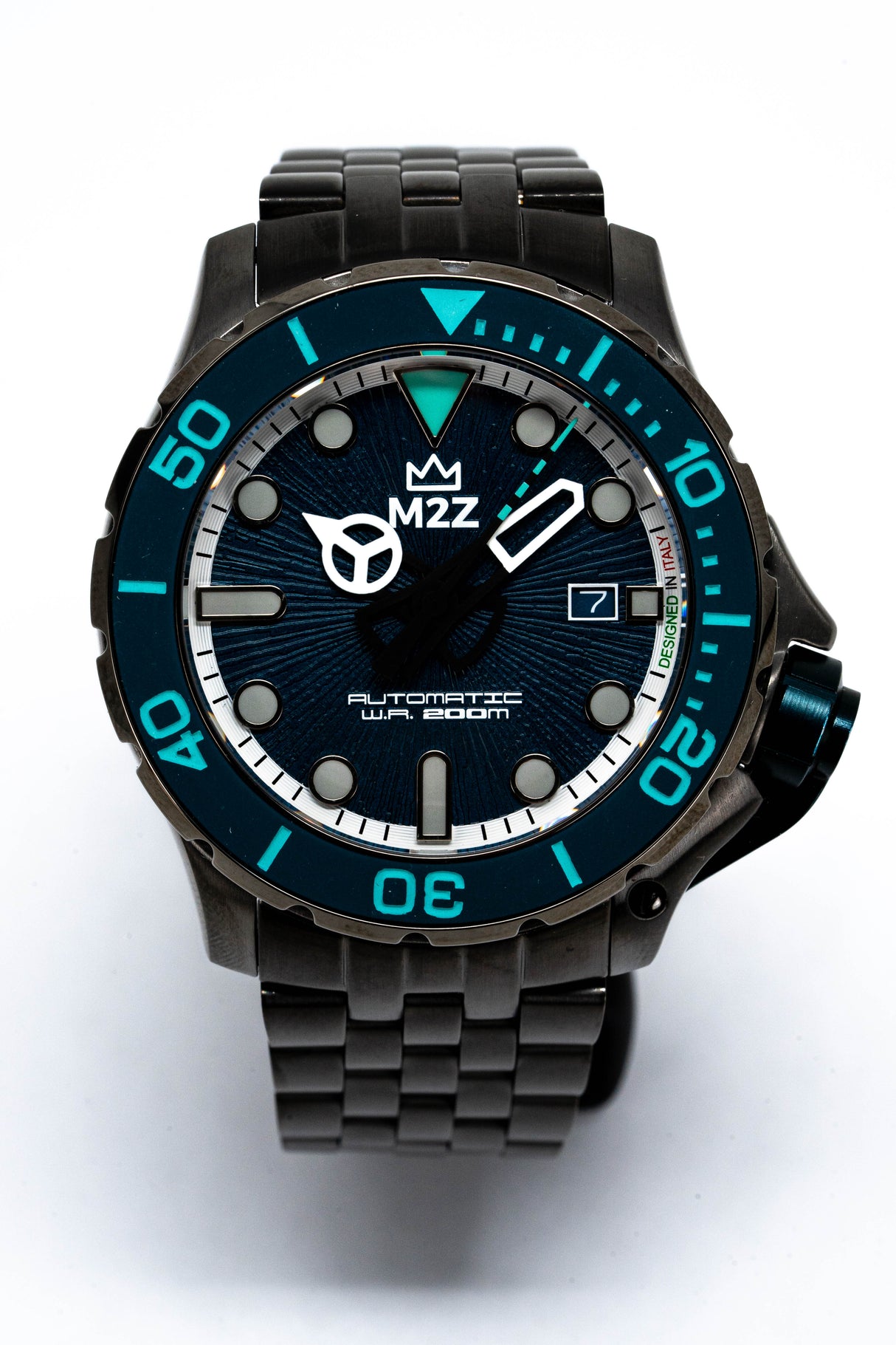 M2Z Men's Watch Diver 200 Plated Bracelet Teal 200-011X