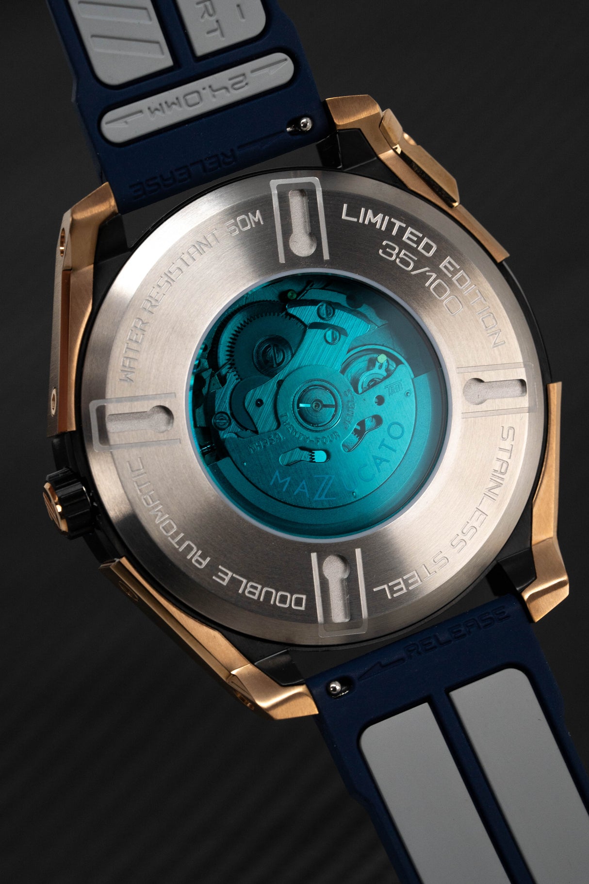 Mazzucato Watch Automatic LAX Limited Edition Dual Time 02-RG