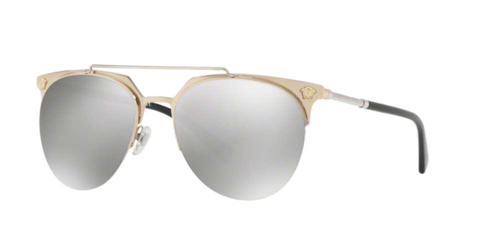Versace Women's Sunglasses Pilot Gold/Silver Mirror VE218112526G