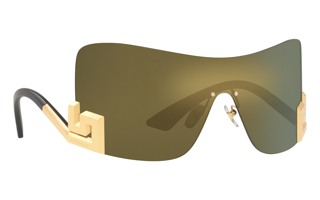 Versace Women's Sunglasses Rimless Shield Gold VE224010025A