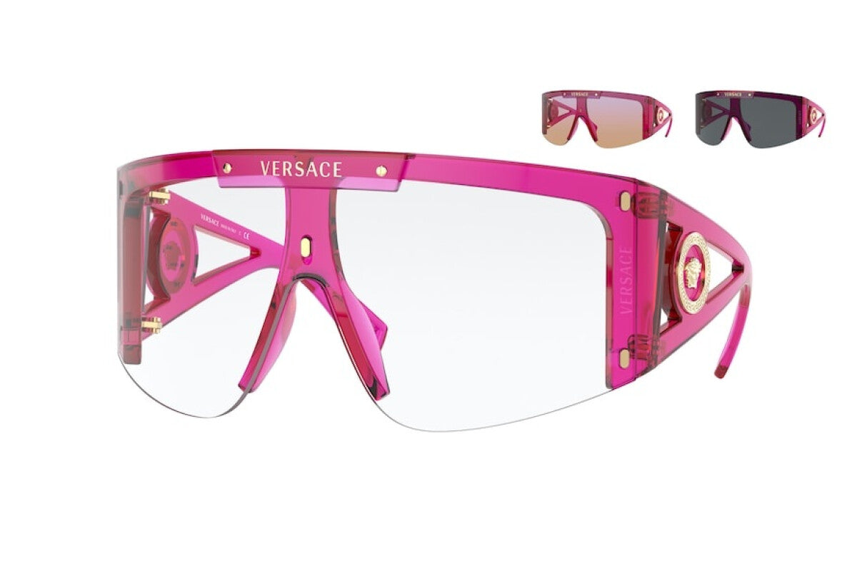 Versace Women's Sunglasses Oversized Shield Wraparound Pink VE439353341W