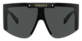 Versace Women's Sunglasses Oversized Shield Wraparound Black/Gold VE4393GB1/87