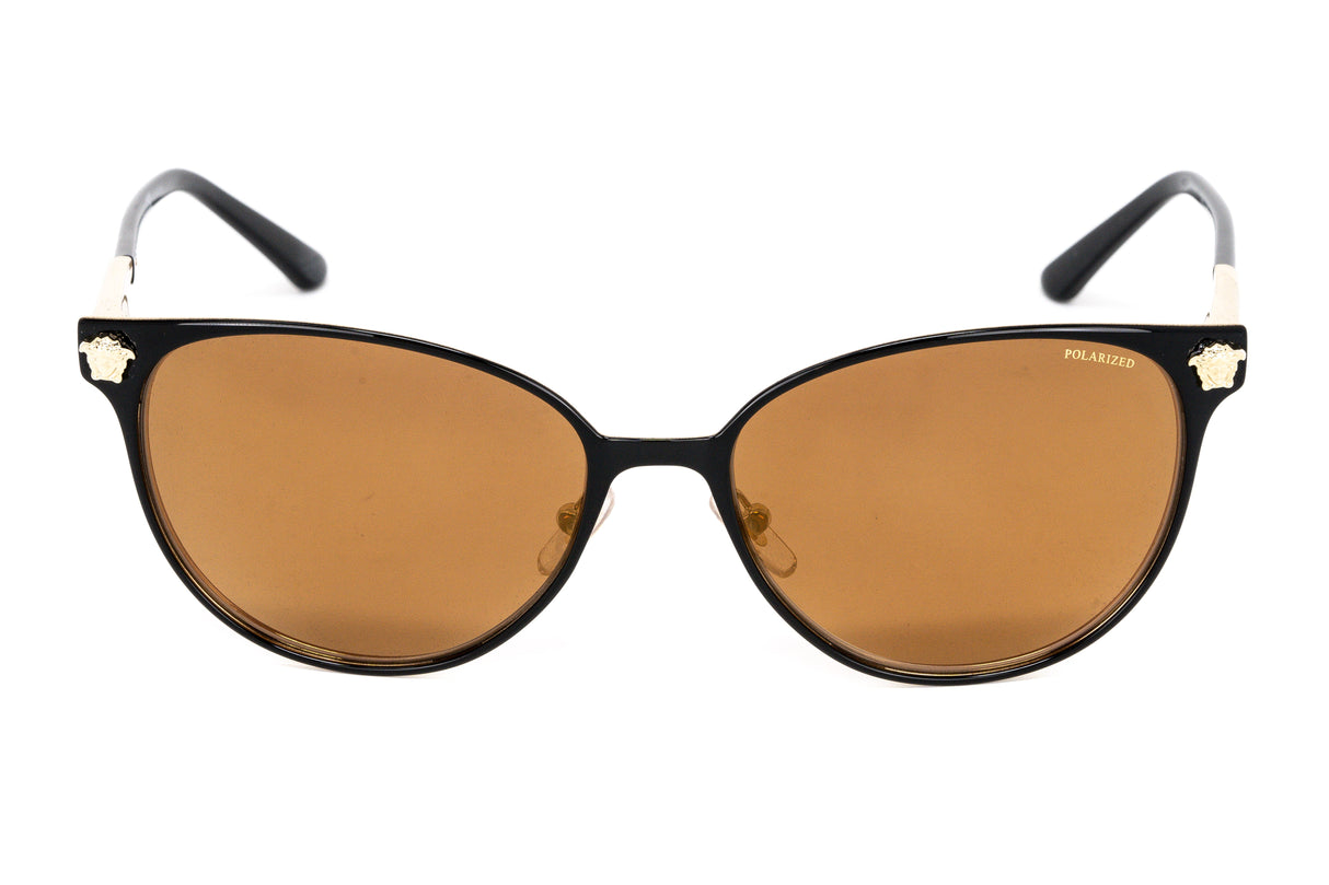 Versace Women's Sunglasses Square Black/Gold Mirror VE216813772T