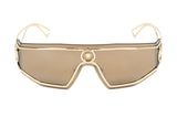Versace Unisex Sunglasses Rimless Shield Gold VE222612527P