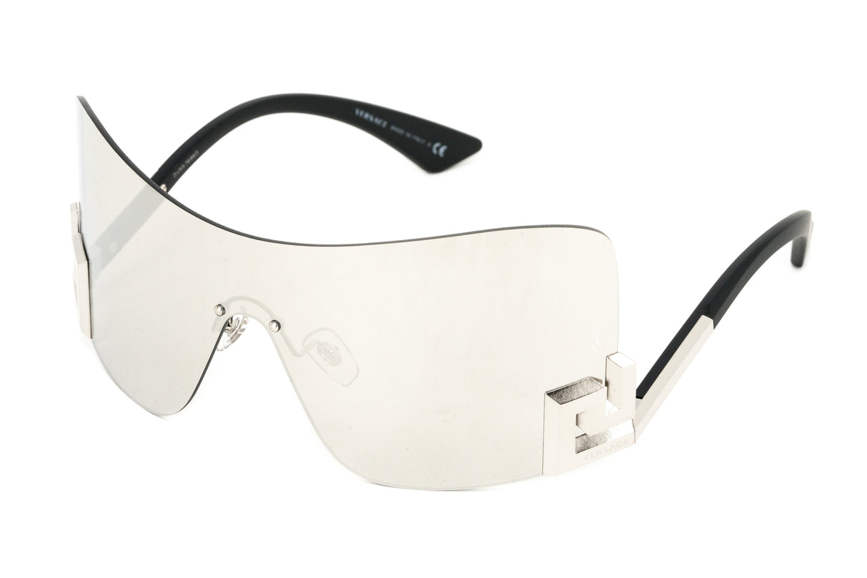 Versace Women's Sunglasses Rimless Shield Silver VE224010006G