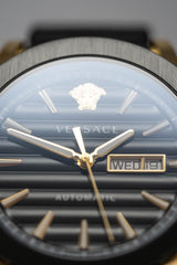 Versace Automatic Watch Theros Day Date Black and Gold VEDX00419