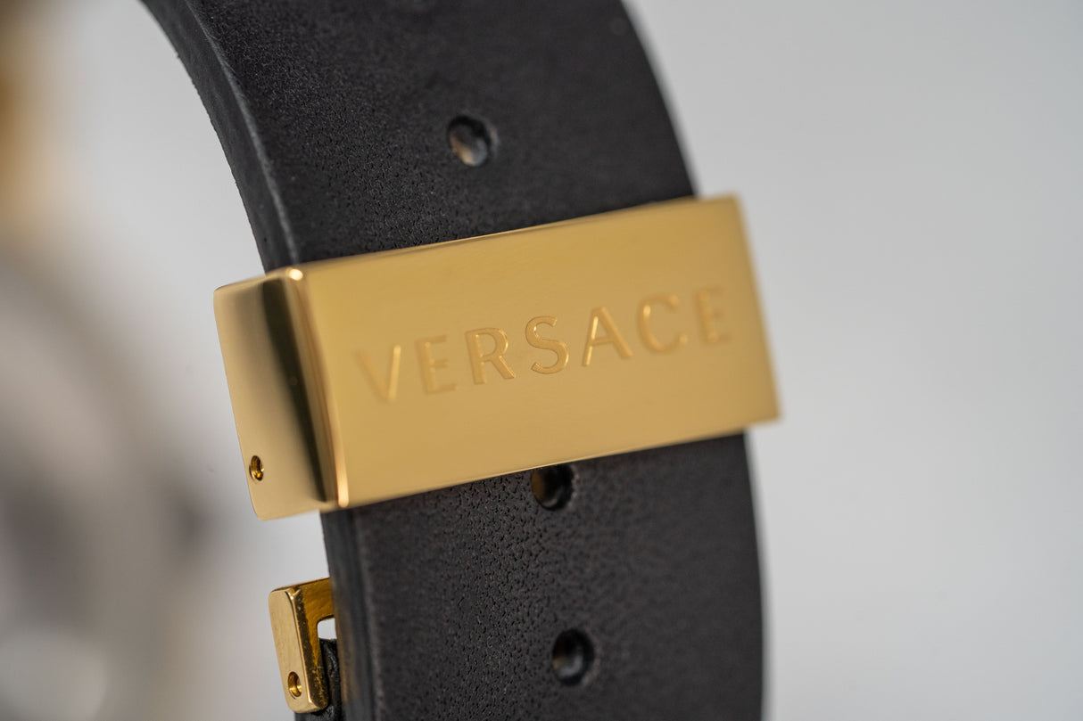 Versace Automatic Watch Theros Day Date Black and Gold VEDX00419
