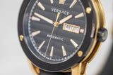Versace Automatic Watch Theros Day Date Black and Gold VEDX00419