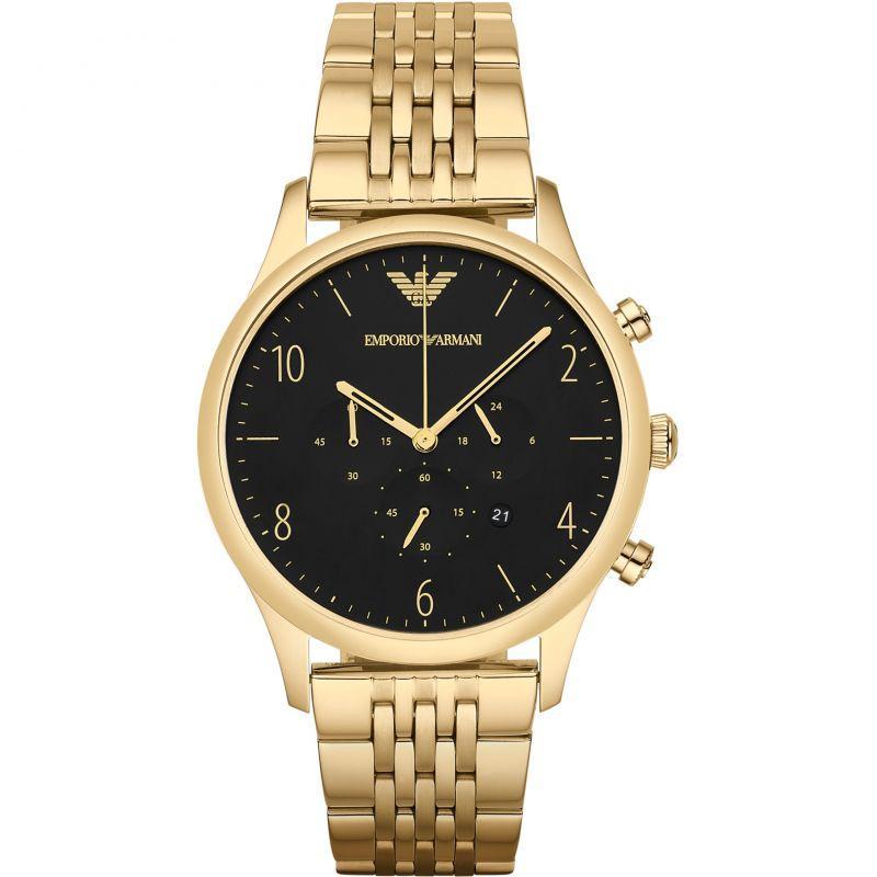 Emporio Armani Men s Chronograph Watch Gold PVD AR1893 Designer Watch Store