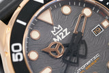 M2Z Men's Watch Diver 200 Black IP Rose Gold 200-008 - Watches & Crystals