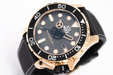 M2Z Men's Watch Diver 200 Black IP Rose Gold 200-008 - Watches & Crystals