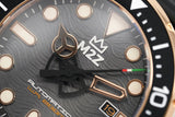 M2Z Men's Watch Diver 200 Black IP Rose Gold 200-008 - Watches & Crystals