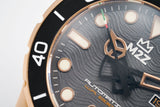 M2Z Men's Watch Diver 200 Black IP Rose Gold 200-008 - Watches & Crystals
