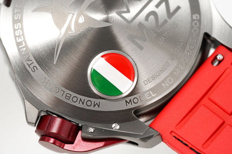 M2Z Men's Watch Diver 200 Red IP Gun 200-005 - Watches & Crystals