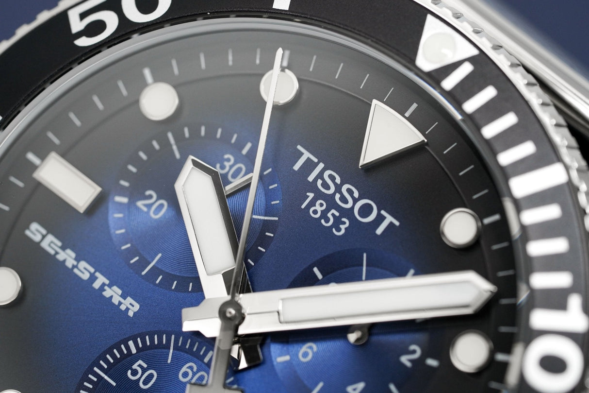 Tissot Chronograph Men's Watch SEASTAR 1000 Blue T1204171104102 - Watches & Crystals