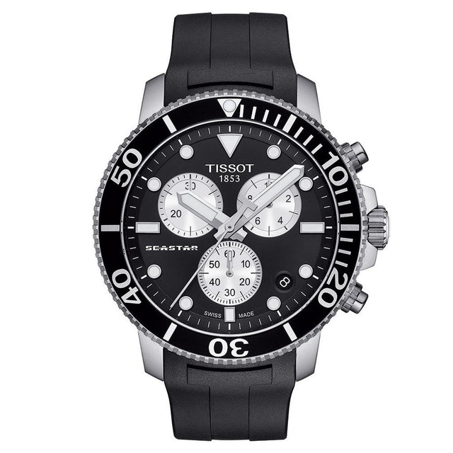 Tissot Chronograph Watch SEASTAR 1000 Black Rubber T1204171705100 - Watches & Crystals