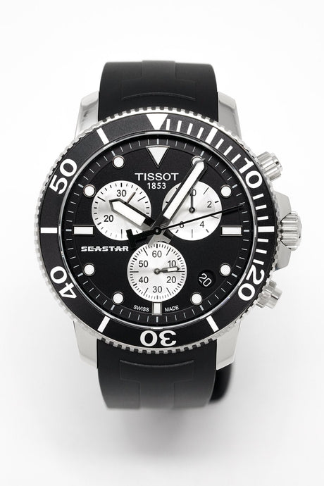 Tissot Chronograph Watch SEASTAR 1000 Black Rubber T1204171705100 - Watches & Crystals