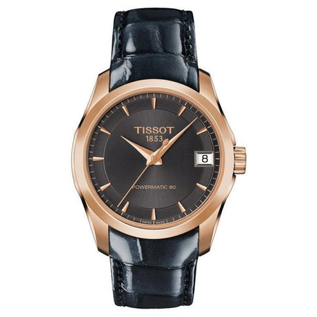 Tissot Ladies T-Classic Automatic Watch Couturier Powermatic 80 Date Purple Rose Gold - Watches & Crystals