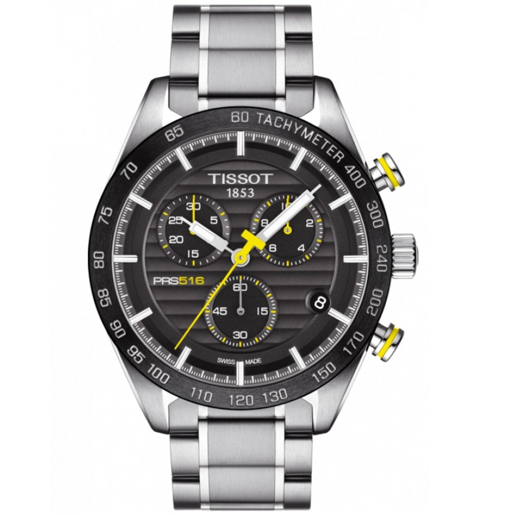 Tissot Men's Chronograph Watch PRS 516 Steel Black T1004171105100 - Watches & Crystals