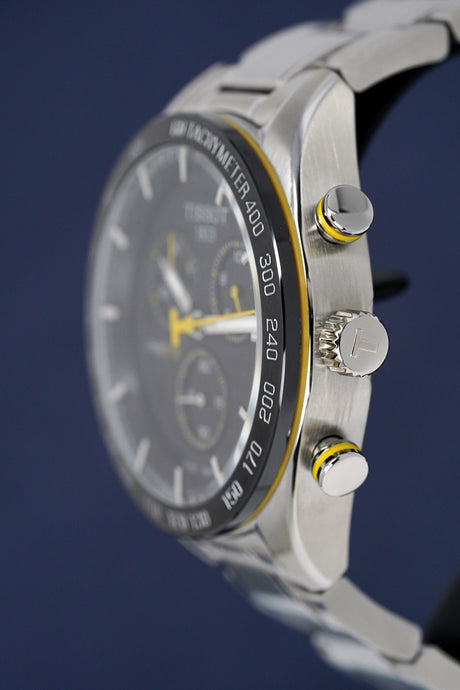 Tissot Men's Chronograph Watch PRS 516 Steel Yellow T1004171105100 - Watches & Crystals
