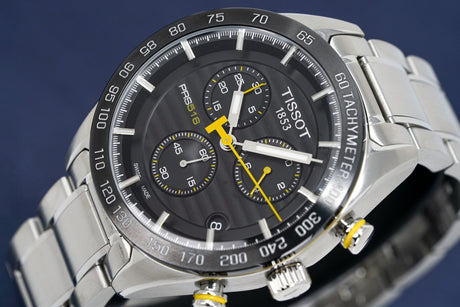 Tissot Men's Chronograph Watch PRS 516 Steel Yellow T1004171105100 - Watches & Crystals