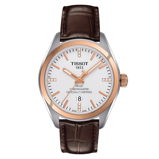 Tissot PR 100 Powermatic 80 Date Leather Strap - Watches & Crystals