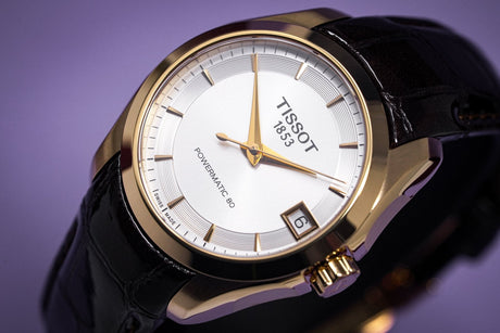 Tissot T-Classic Couturier Powermatic 80 Date Leather Rose Gold - Watches & Crystals