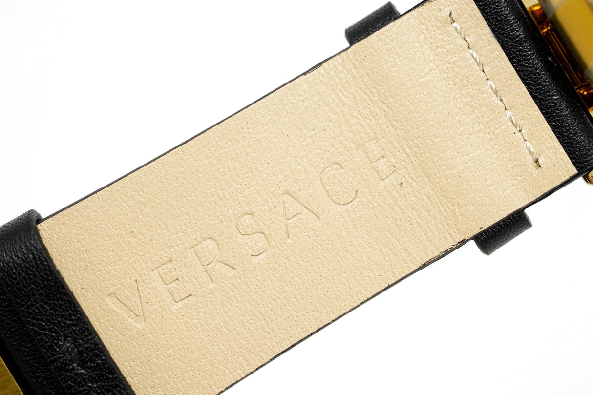 Versace Greca Logo Small Seconds Gold Black Leather VEVI00220 - Watches & Crystals